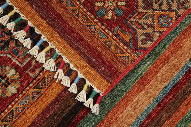 3x5 Brown and Multicolor Tribal Rug