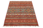 3x5 Green and Multicolor Tribal Rug