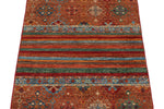 3x4 Brown and Multicolor Tribal Rug