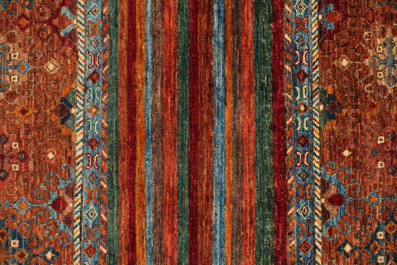 3x4 Brown and Multicolor Tribal Rug