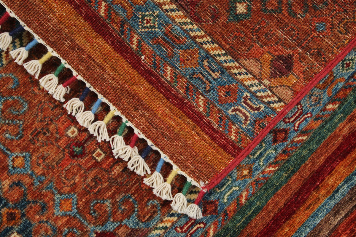 3x4 Brown and Multicolor Tribal Rug