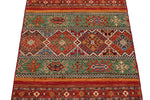 3x4 Green and Multicolor Tribal Rug