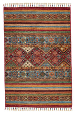 3x4 Gray and Multicolor Tribal Rug