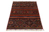 3x4 Brown and Multicolor Tribal Rug