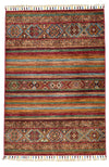 3x4 Brown and Multicolor Tribal Rug