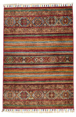 3x4 Brown and Multicolor Tribal Rug