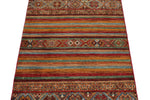 3x4 Brown and Multicolor Tribal Rug