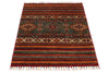 3x4 Green and Multicolor Tribal Rug