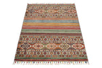 3x4 Brown and Multicolor Tribal Rug