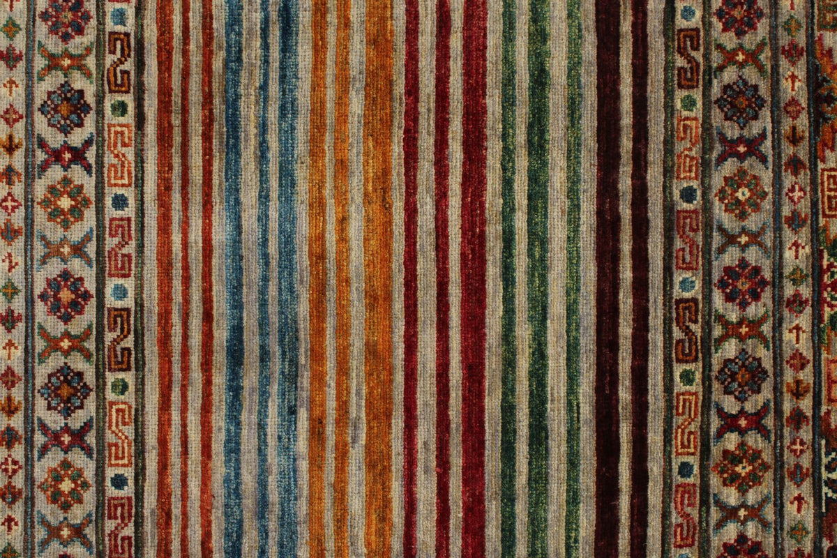 3x4 Brown and Multicolor Tribal Rug
