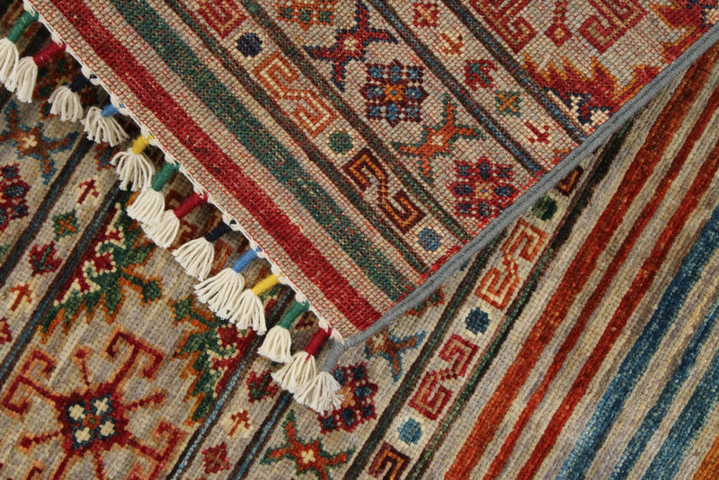 3x4 Brown and Multicolor Tribal Rug