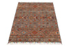3x4 Brown and Multicolor Tribal Rug