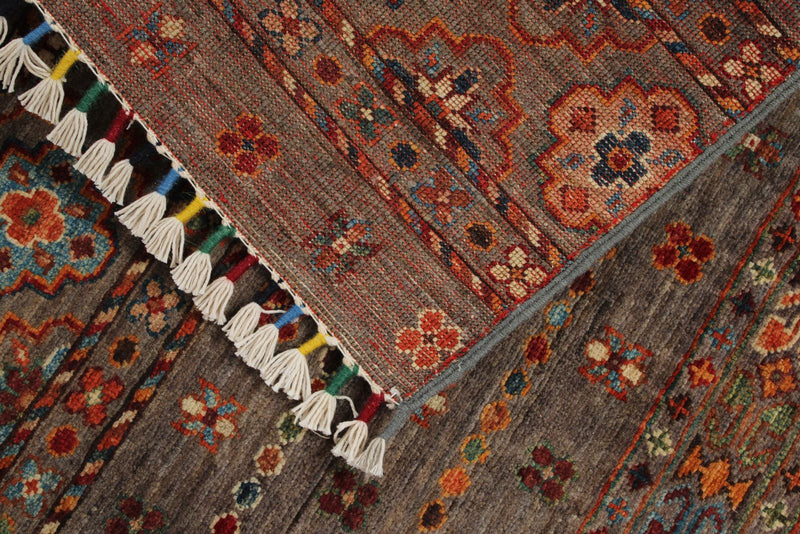 3x4 Brown and Multicolor Tribal Rug