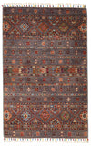 3x4 Dark Purple and Multicolor Tribal Rug