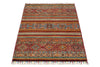 3x4 Brown and Multicolor Tribal Rug
