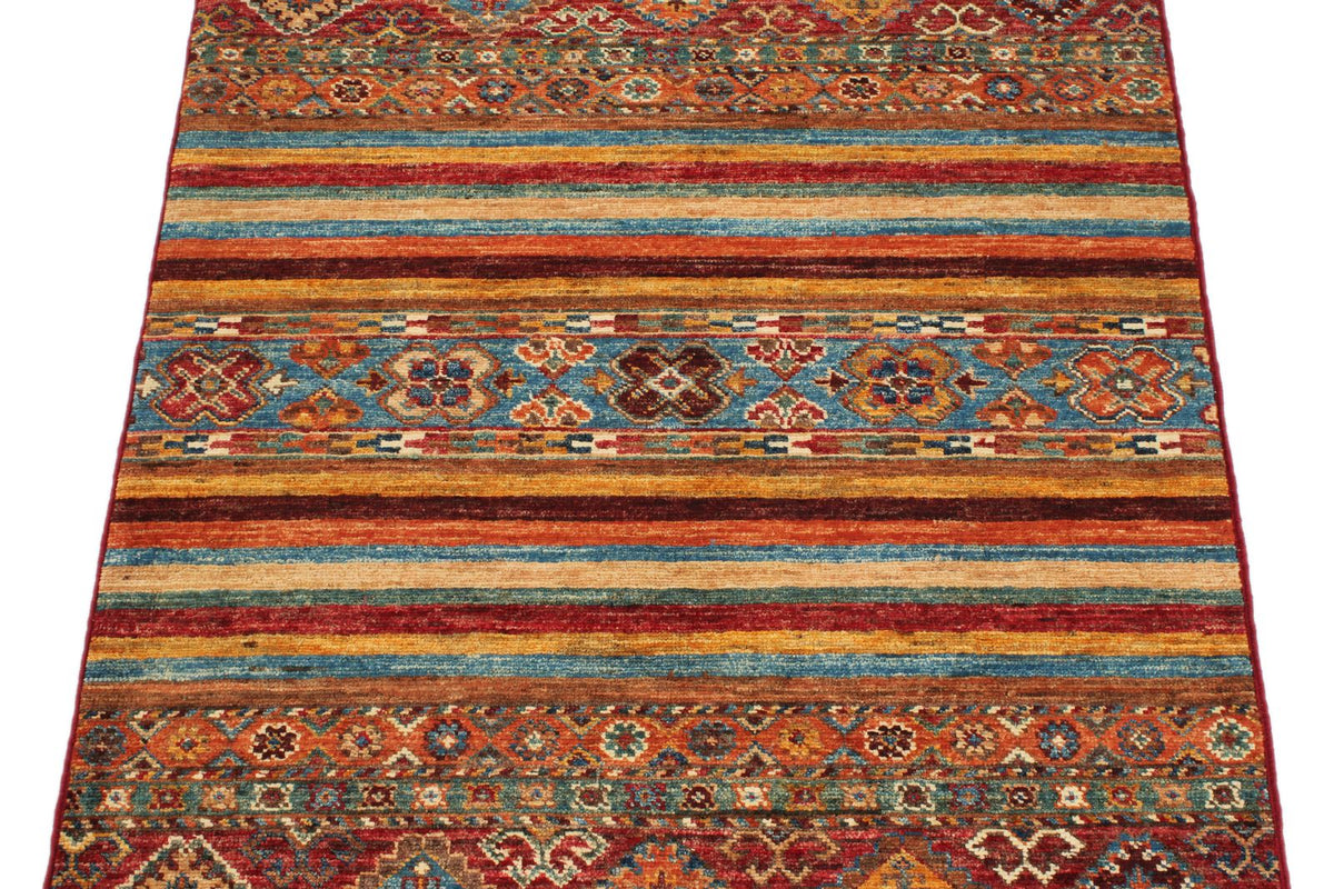 3x4 Brown and Multicolor Tribal Rug