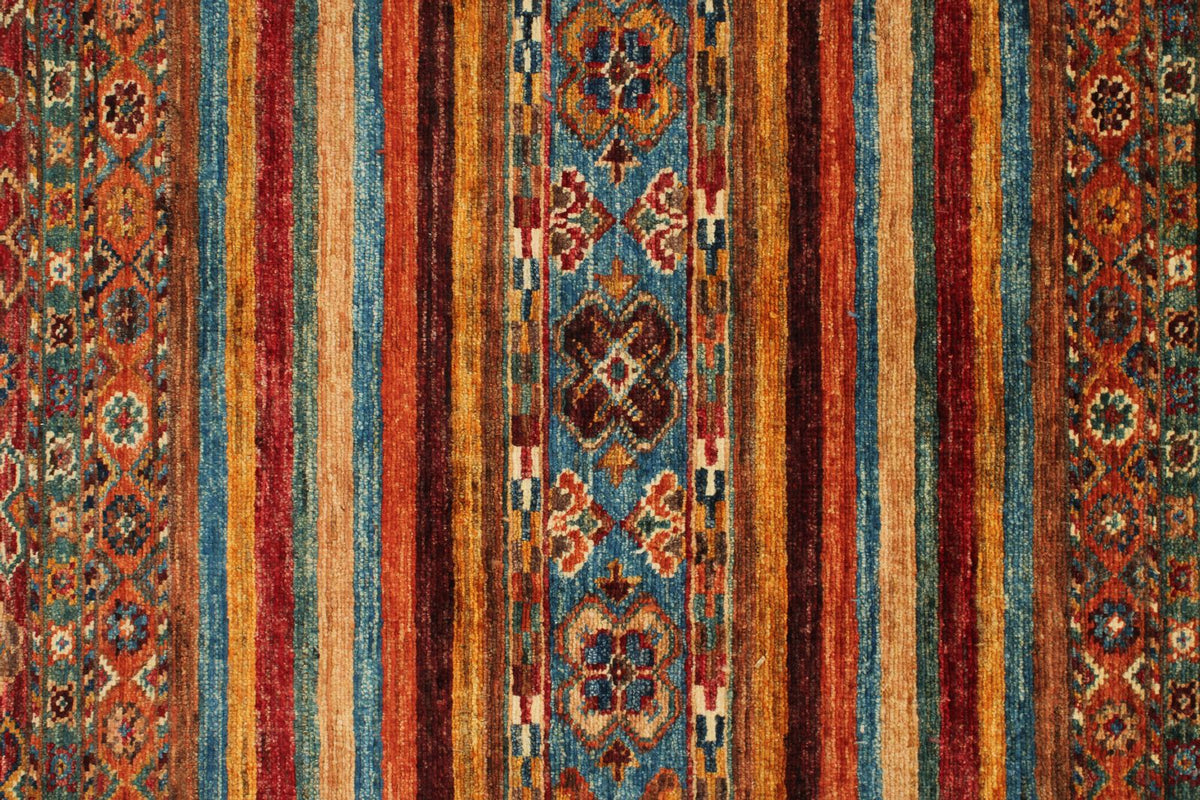 3x4 Brown and Multicolor Tribal Rug