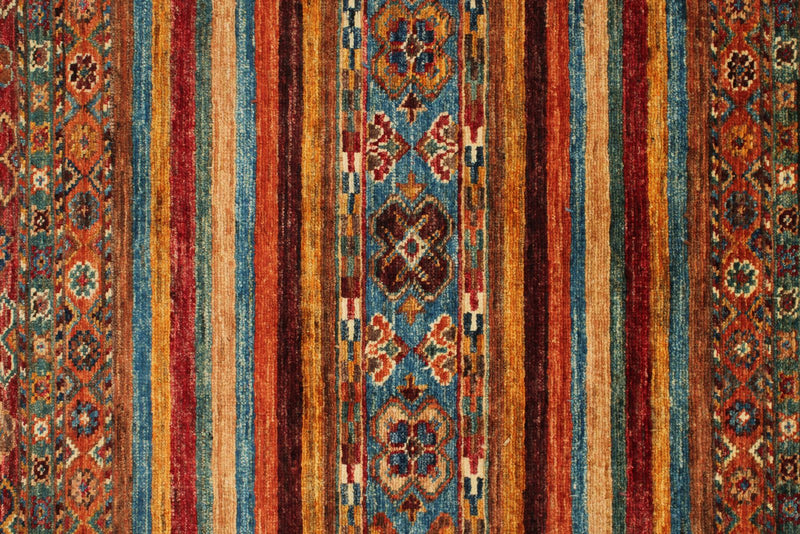 3x4 Brown and Multicolor Tribal Rug