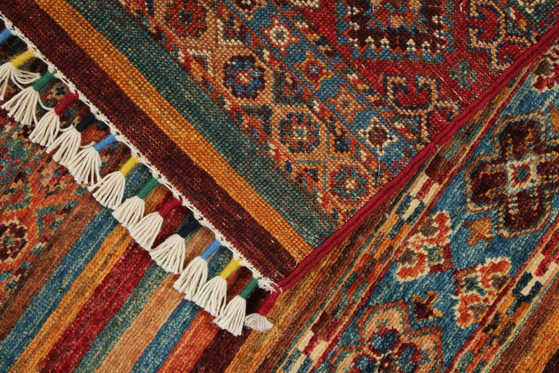 3x4 Brown and Multicolor Tribal Rug