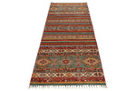 3x8 Brown and Multicolor Tribal Runner
