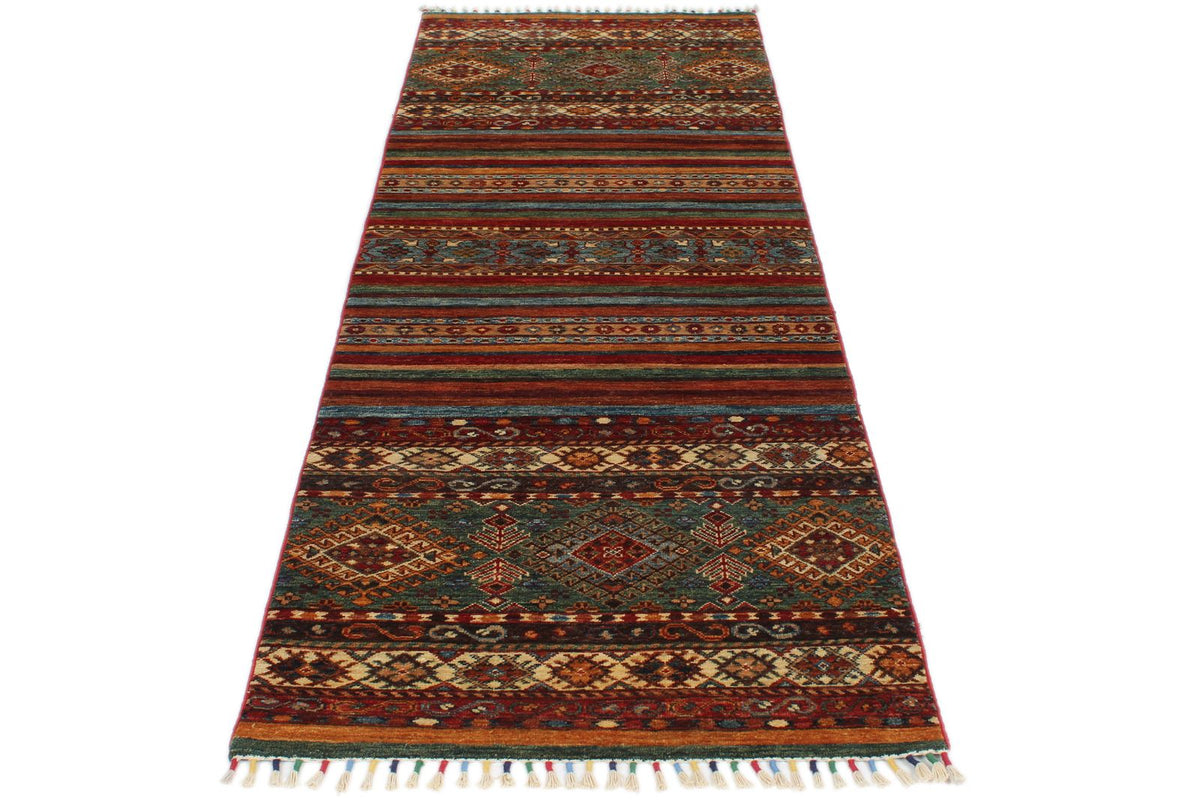 3x8 Brown and Multicolor Tribal Runner