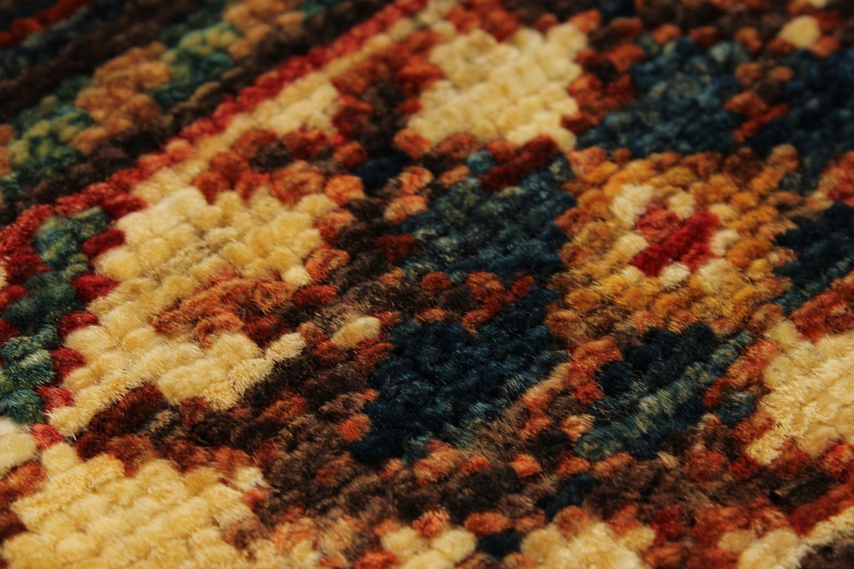 3x8 Brown and Multicolor Tribal Runner