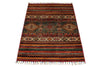 3x4 Green and Multicolor Tribal Rug