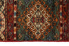 3x4 Green and Multicolor Tribal Rug