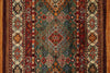 3x4 Green and Multicolor Tribal Rug