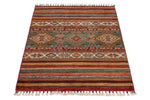 3x4 Green and Multicolor Tribal Rug