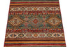 3x4 Green and Multicolor Tribal Rug