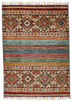 3x4 Gray and Multicolor Tribal Rug