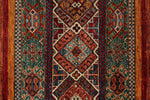 3x4 Green and Multicolor Tribal Rug