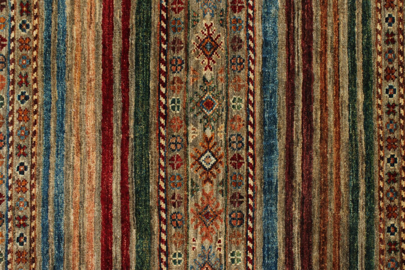 3x4 Brown and Multicolor Tribal Rug