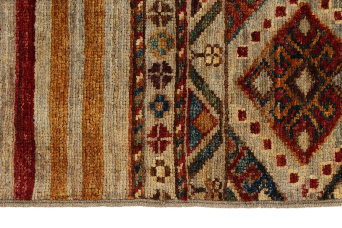 3x4 Light Camel and Multicolor Tribal Rug