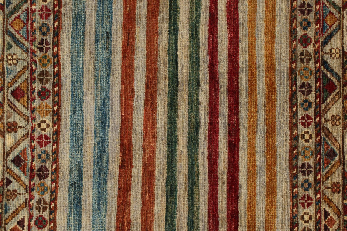 3x4 Light Camel and Multicolor Tribal Rug