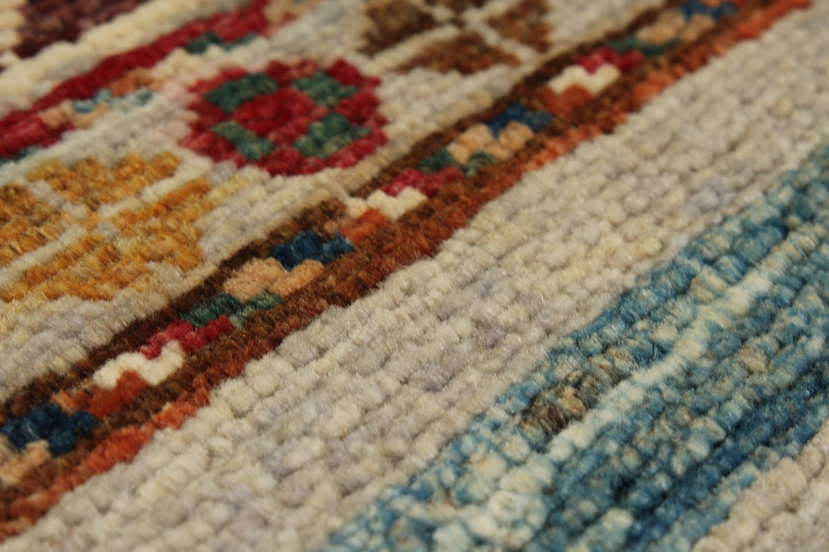 3x4 Light Camel and Multicolor Tribal Rug