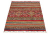 3x4 Red and Multicolor Tribal Rug