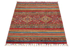 3x4 Red and Multicolor Tribal Rug