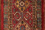 3x4 Red and Multicolor Tribal Rug