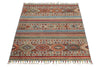3x4 Brown and Multicolor Tribal Rug