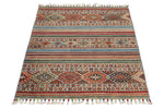 3x4 Brown and Multicolor Tribal Rug