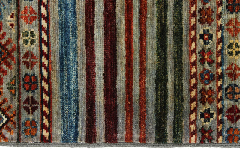 3x4 Brown and Multicolor Tribal Rug