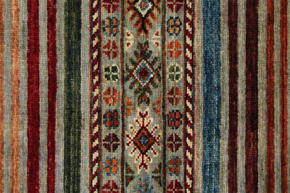 3x4 Brown and Multicolor Tribal Rug