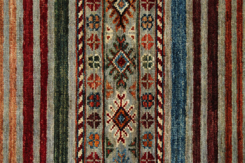 3x4 Brown and Multicolor Tribal Rug