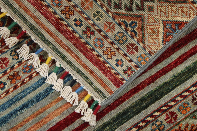 3x4 Brown and Multicolor Tribal Rug