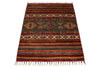 3x4 Green and Multicolor Tribal Rug