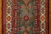 3x4 Green and Multicolor Tribal Rug