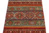 3x4 Green and Multicolor Tribal Rug