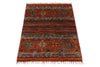 3x4 Brown and Multicolor Tribal Rug